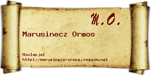 Marusinecz Ormos névjegykártya
